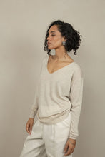 Load image into Gallery viewer, Lora Gene - V-Neck Top In Oat
