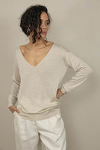 Load image into Gallery viewer, Lora Gene - V-Neck Top In Oat
