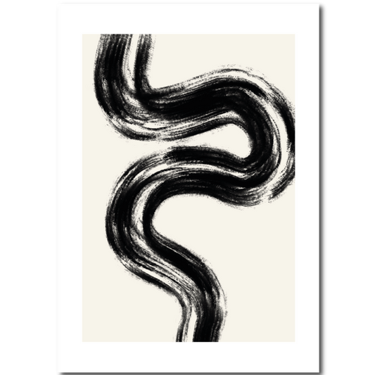 A black and white charcoal lines print on high quality, 100% recycled paper.